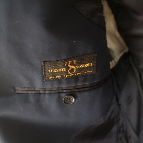 Tessuti Sondrio Men's Navy Suit Jacket - Picture 3 of 3